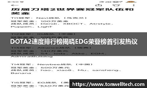 DOTA2速度排行榜揭晓EDG荣登榜首引发热议