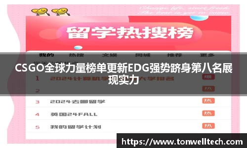 CSGO全球力量榜单更新EDG强势跻身第八名展现实力